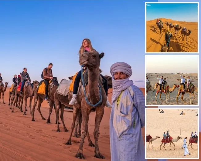 Camel caravan ride Dubai desert
